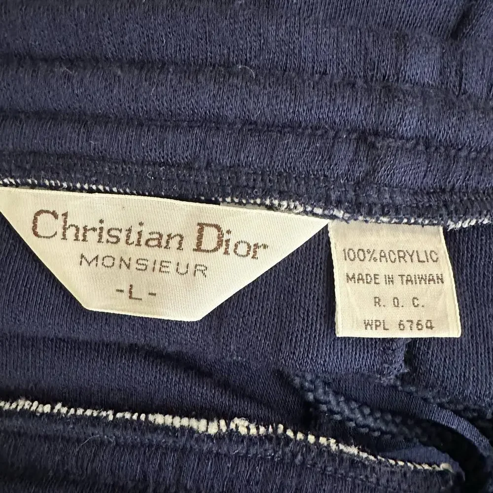 Vintage Christian Dior Monsieur Mens size Large Pull On Track Lounge Sweatpants
